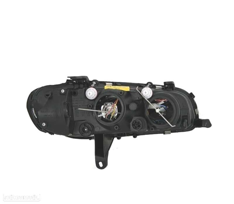 FARÓIS FRONTAIS COM ANGEL EYES PARA OPEL OMEGA B 94-99 FUNDO CROMADO H1 - 3