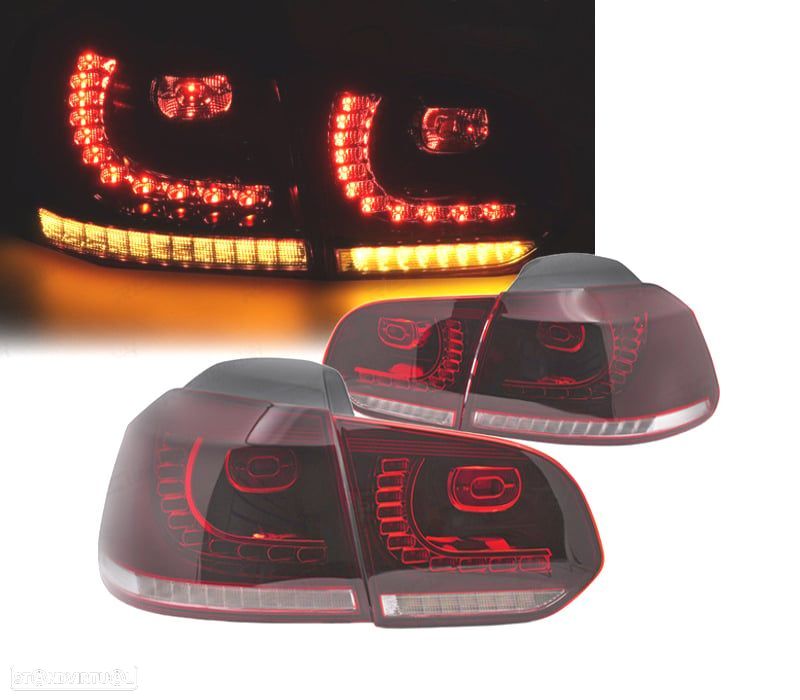 FAROLINS PARA VOLKSWAGEN VW GOLF 6 08-13 LED VERMELHO BRANCO - 1