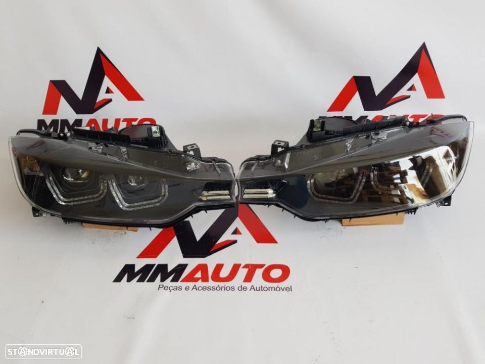 Faróis BMW F30 F31 Double U 3D Xenon Look - 2