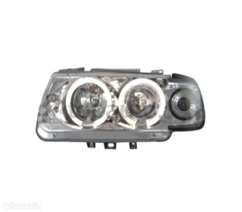 FARÓIS VOLKSWAGEN VW POLO 6N 94-99 ANGEL EYES FUNDO CROMADO MAN. - 2