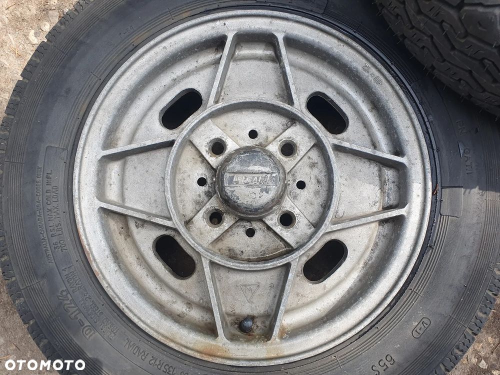 FIAT 126P MALUCH FELGI R12 ORYGINALNE 12" ALUMINIOWE ALUFELGI 4J 4x98 KOMPLET 5 SZTUK 4+1 ZAPAS - 5