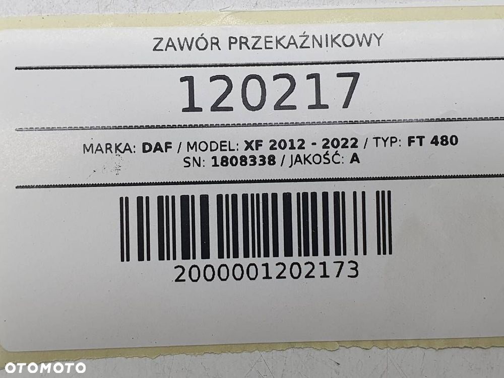 ZAWÓR POWIETRZA PRZEKAŹNIKOWY DAF XF 106 1808338 - 6
