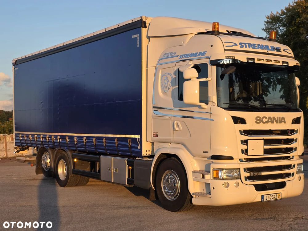Scania G360 / BURTO-FIRANKA / 3 OSIE / WINDA / 20PALET / E6 / SYPIALNA KABINA / SPROWADZONY / JAK NOWA  PRZEBIEG 490TYŚ / ŁADOWNOŚĆ 14500KG / - 28