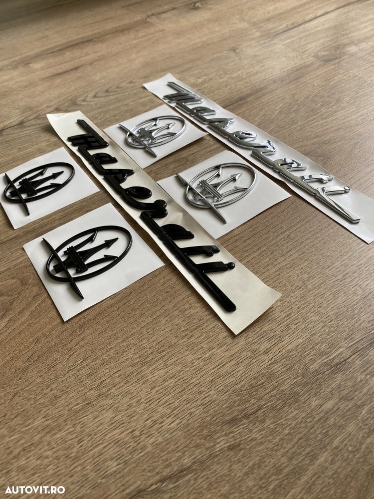 Embleme Emblema Semn Logo Scris Maserati Portbagaj Aripi Superioare - 2