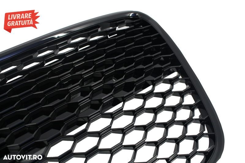Grila centrala Audi R8 (2007-2012) Negru lucios- livrare gratuita - 3