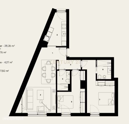 Luxuoso Apartamento T2 em Alcântara, Lisboa - Grande imagem: 5/6