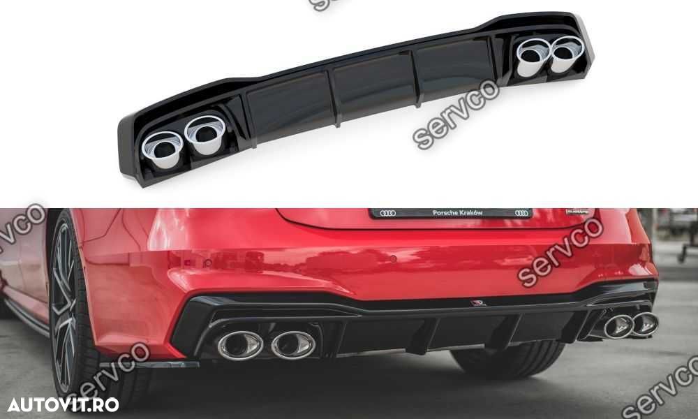 Difuzor bara spate Audi A7 C8 S-Line plus imitatii evacuare Maxton - 2