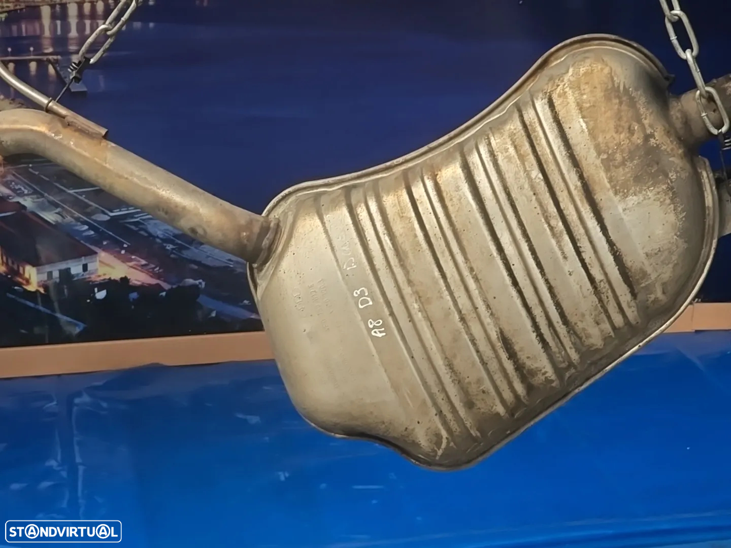 Panela de escape traseira direita originais para audi a8 d3 4e 3.0 tdi 2003-  4e0253612e - 3