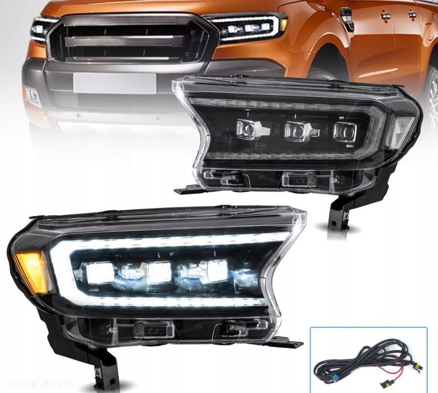 reflektor lampa kpl vland full led neon tuning ford ranger v 5 mk5 lift 16- - 3