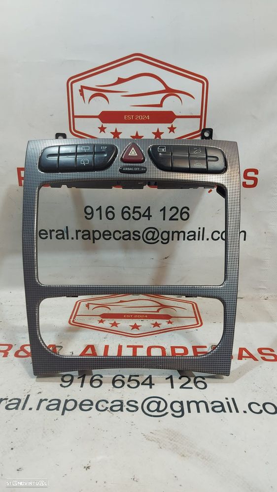 Consola Central Moldura de Radio 2 DIN Comando Piscas Mercedes Benz W203 S203 Original - 1