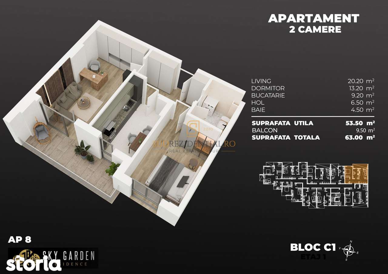 Apartament 2 camere, spatios, acces metrou - Popesti-Leordeni - Imagine principală: 5/20