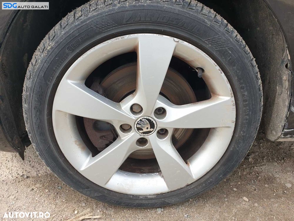 Set 4 Jante Roti Aliaj 5x100 215 45 16 R16 Anvelope Vara Dot 2021 Skoda Fabia 2 2007 - 2015 - 6