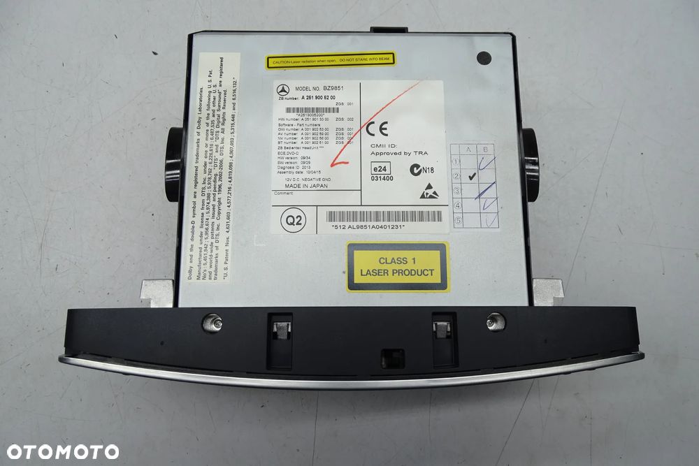 Mercedes R-Klasa W251 R251 Radio radioodtwarzacz NAVI nawigacja  A2519005200 - 4