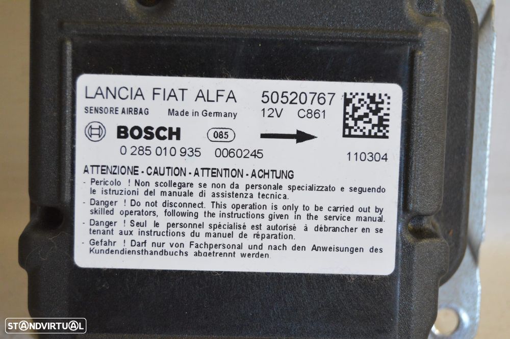 CENTRALINA ECU SENSOR AIRBAG BOSCH 0285010935 50520767 ALFA ROMEO GIULIETTA 940 1.6 JTDM 105CV 940A3000 - 4