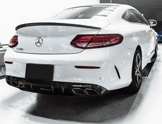 DYFUZOR SPOILER DOKŁADKA ZDERZAKA MERCEDES W205 C205 COUPE AMG WYDECHY - 4