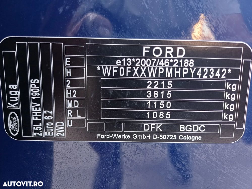 Ford Kuga 2.5 Duratec FHEV AWD Titanium - 17