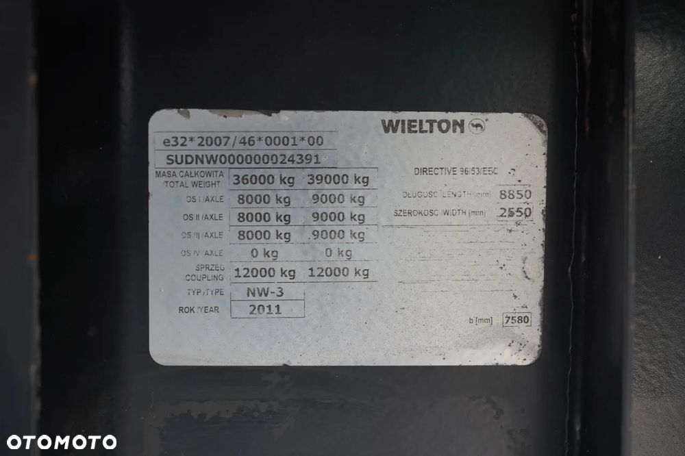 Wielton WYWROTKA / 24 M3 /  ALUMINIOWA / OŚ PODNOSZONA / OSIE SAF / PO KONTRAKCIE SERWISOWYM - 20