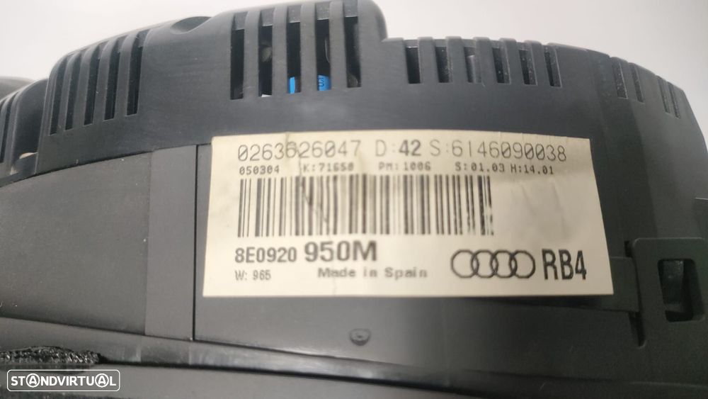Painel de instrumentos AUDI A4 Avant (8E5, B6) REF. 0263626047 - 2