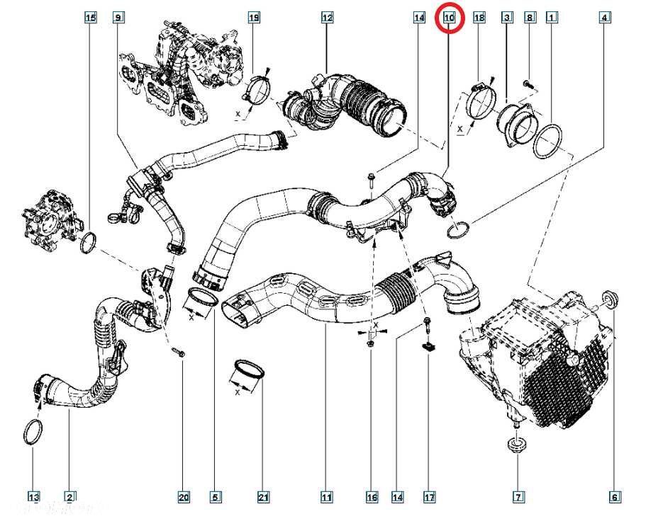 Rura Wąż Przewód Dacia Duster Lodgy Dokker Renault Clio Captur 1.2 TCE - 2