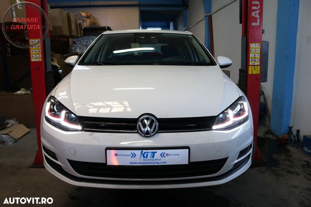Faruri LED VW Golf 7 VII (2012-2017) Facelift G7.5 GTI Look cu Semnal Dinamic- livrare gratuita - 12