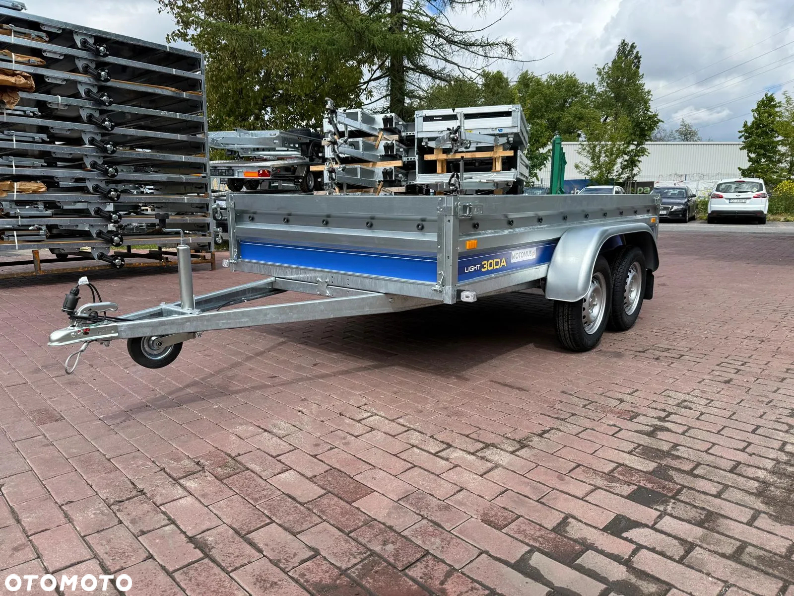 Inny Przyczepa VESTA LIGHT TANDEM 30DA 300x150x37 cm 2 osie DMC 750 kg WYSOKIE BURTY spawana rama Siemianowice Śląskie MOTOMUS - 12