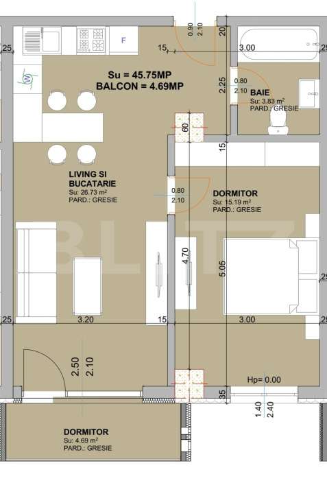Apartament cu 2 camere, bloc nou, RATE, zona Centrala — fotografia 3