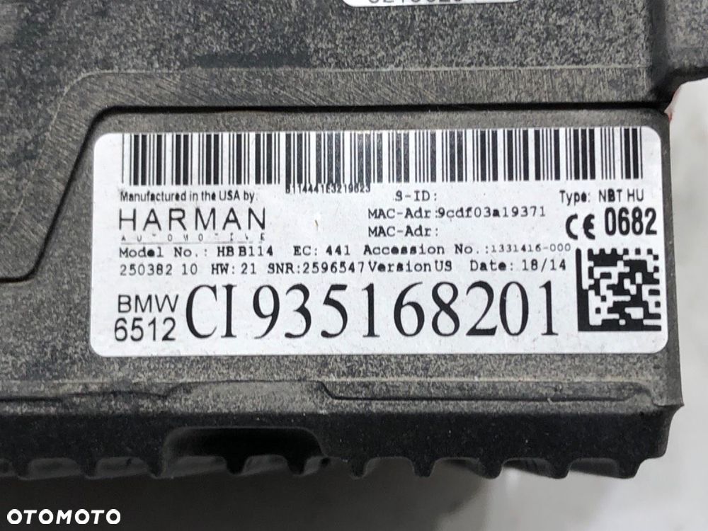 RADIO CZYTNIK NAWIGACJI  BMW 5 (F10) 2009 - 2016 528 i 180 kW [245 KM] benzyna 2011 - 2016 9351682 - 5