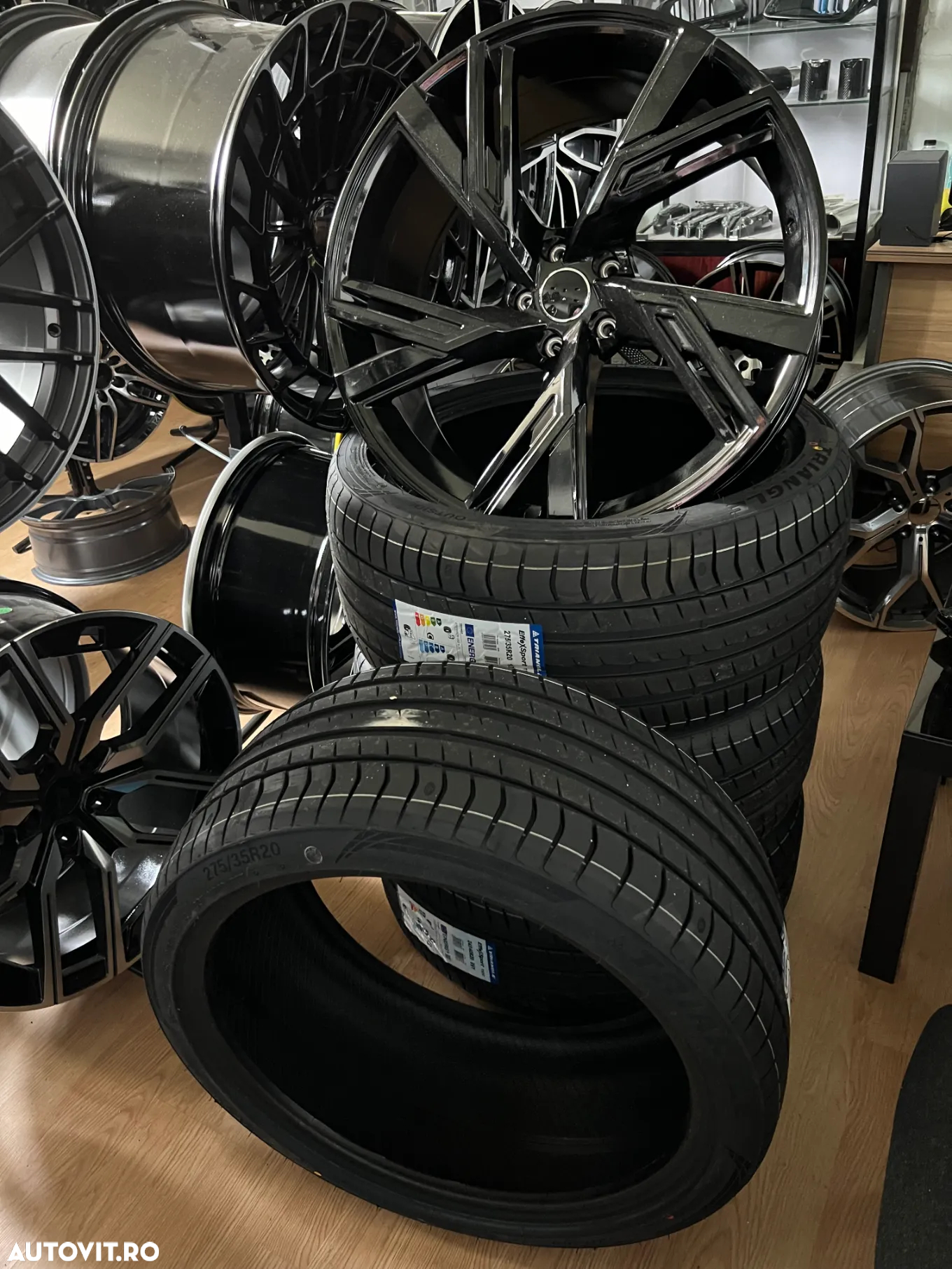 Jante AUDI 21 R21 RS A5 A6 A7 A8 Q3 Q5 Q7 Q8 Gloss black cu anvelope vara/iarna - 5