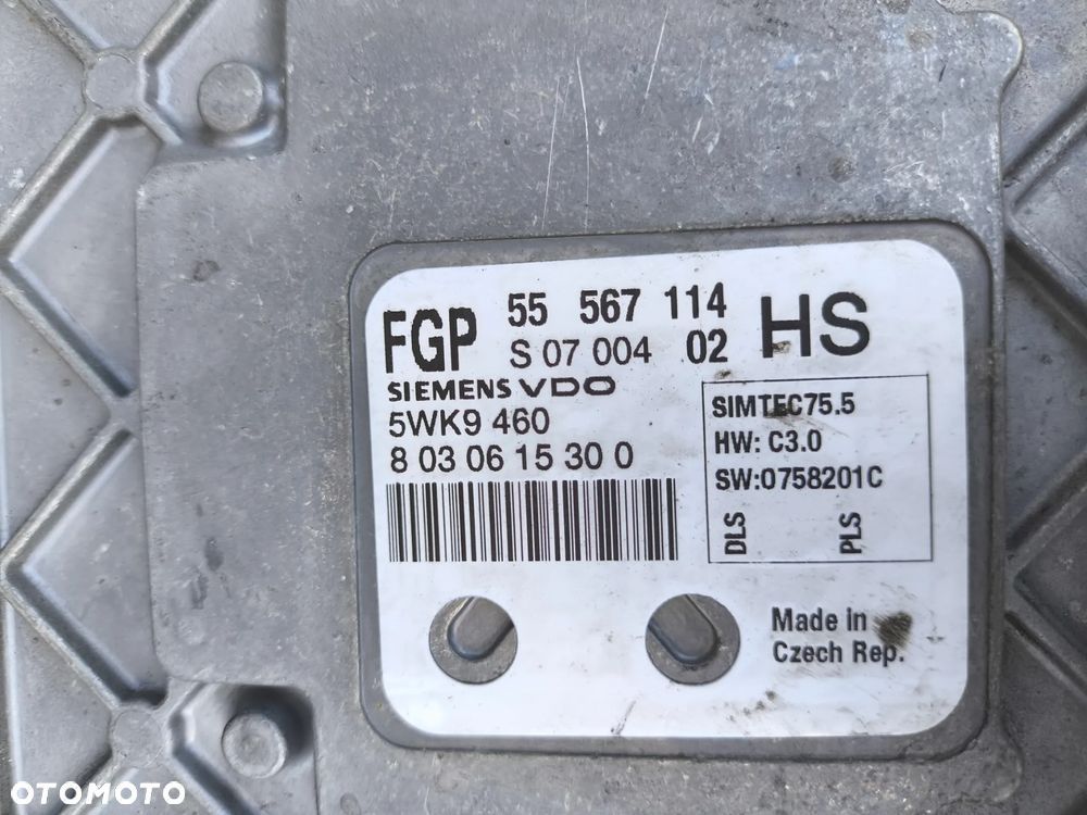 OPEL ASTRA H ZAFIRA B 1.6 B STEROWNIK KOMPUTER SILNIKA 5WK9460 55567114 8030615300 - 2