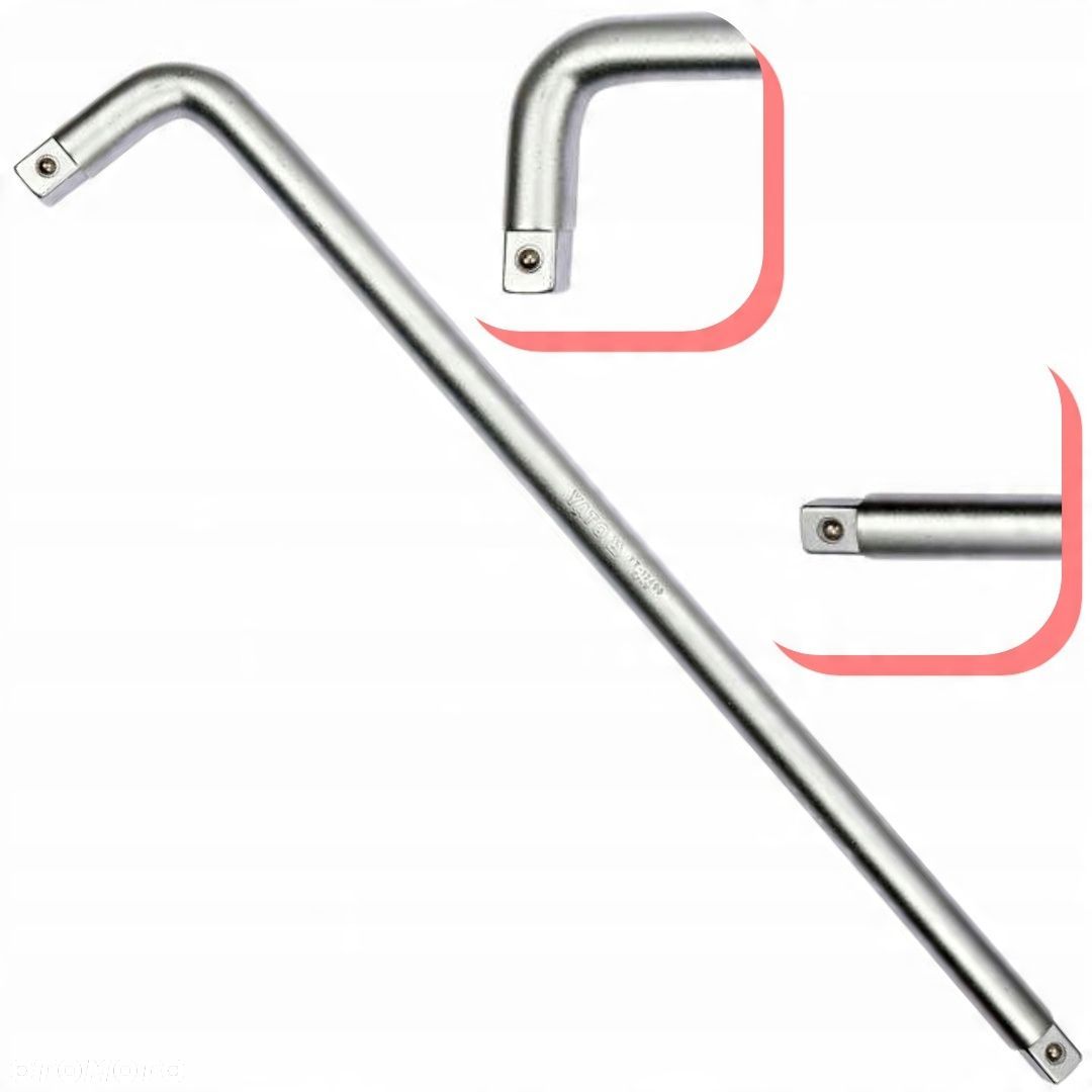 YATO POKRĘTŁO TYPU L KLUCZ FAJKOWY WYTRZYMAŁA STAL 3/4" 600x100MM YT-13490 - 1