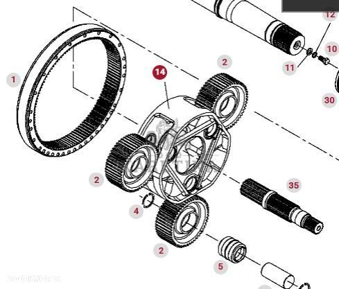 Valtra S274 S294 S324 S394 Fendt S927 S930 S933 S939 Jarzmo Wał Satelity Wieniec 954150150150 - 1