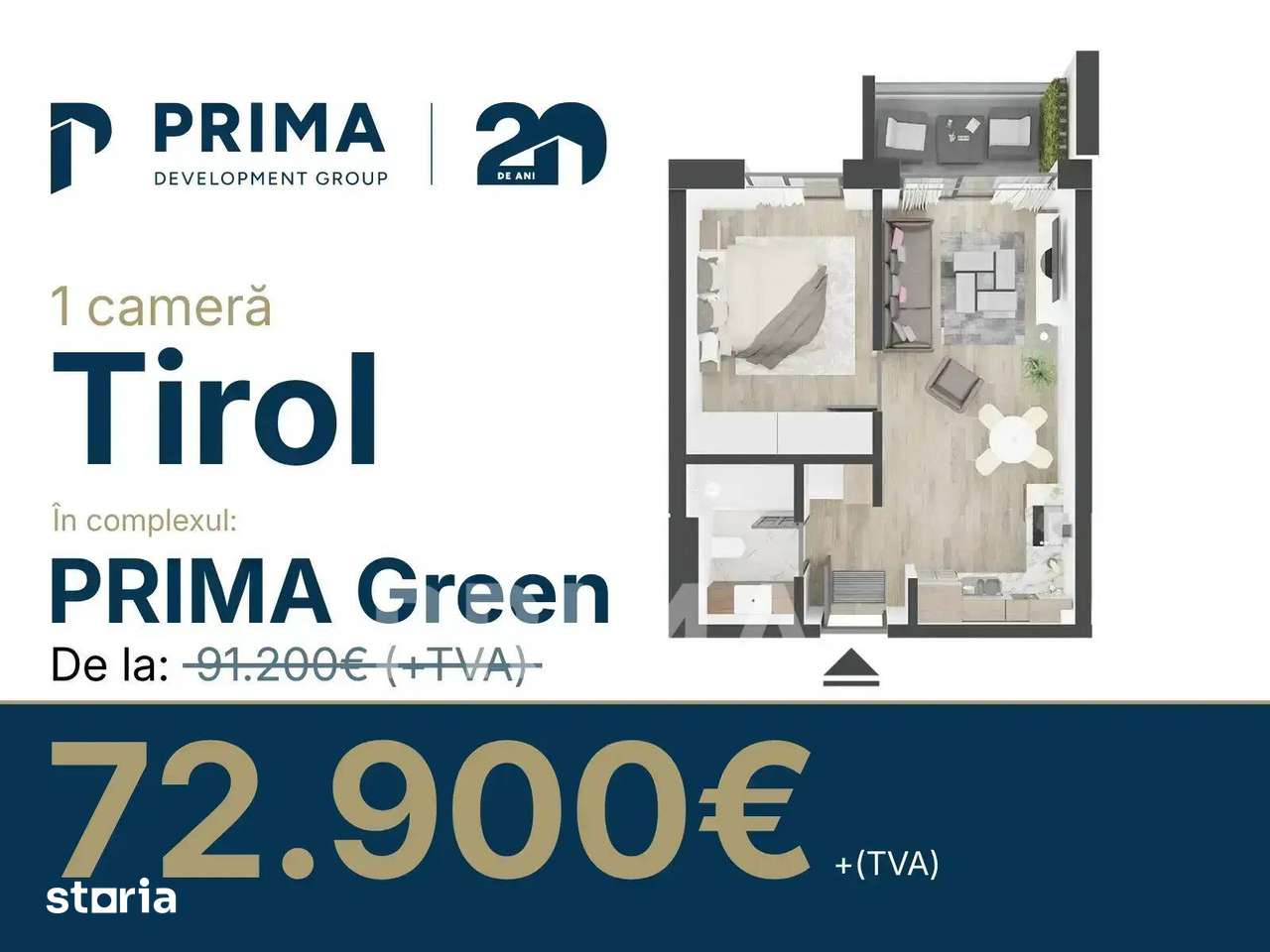PRIMA Green P5 | Tipologia Tirol 2 camere, fază de construcție — fotografia 1