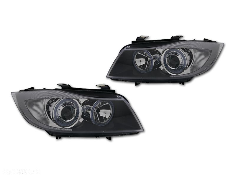 REFLEKTOR LAMPA RINGI ANGEL KPL BMW 3 E90 91 BLACK - 1