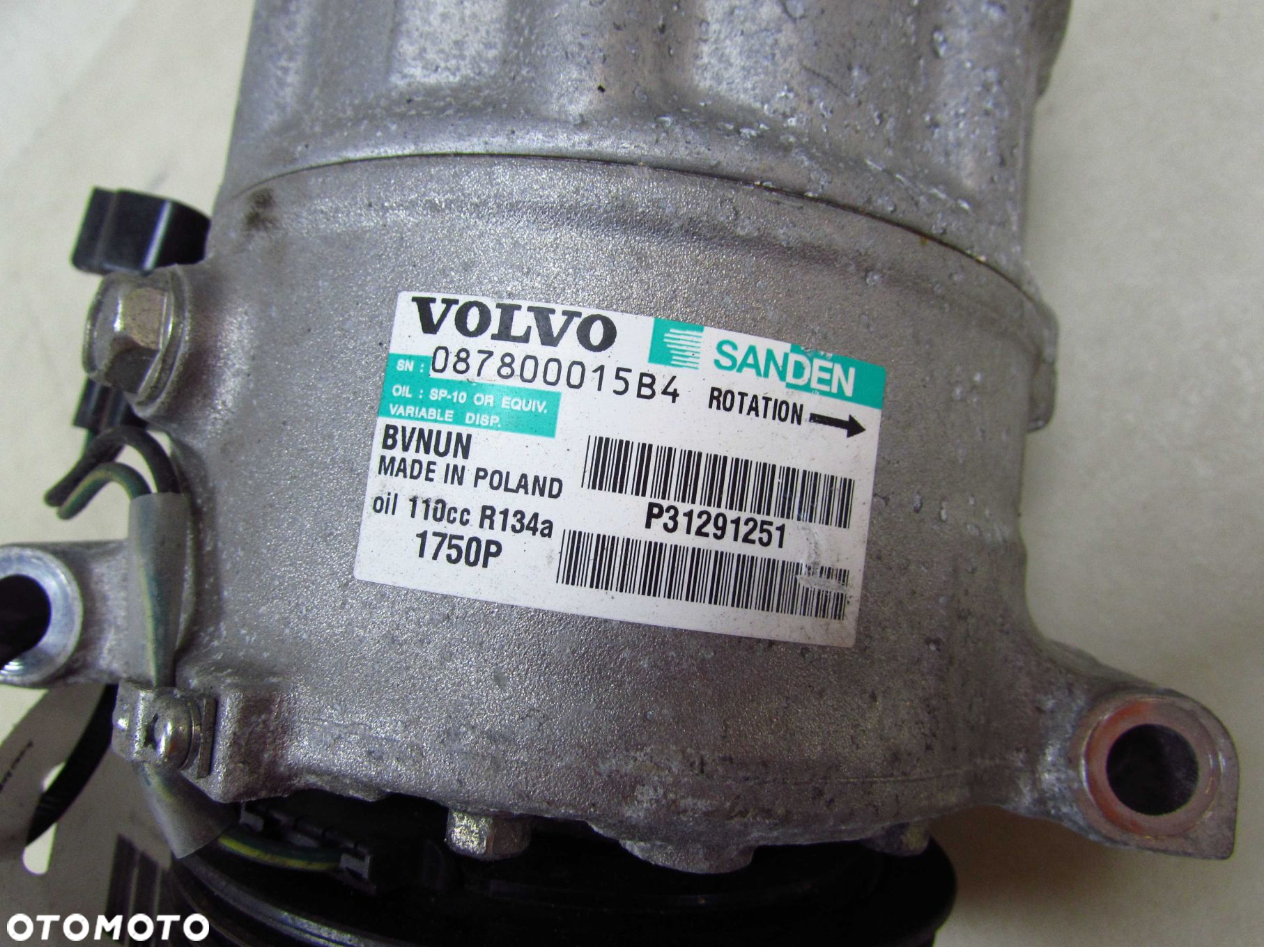 VOLVO V40 V50 S60 II V60 S80 V70 1.6 D2 10- SPREZARKA KOMPRESOR KLIMATYZACJI 31291251 - 6