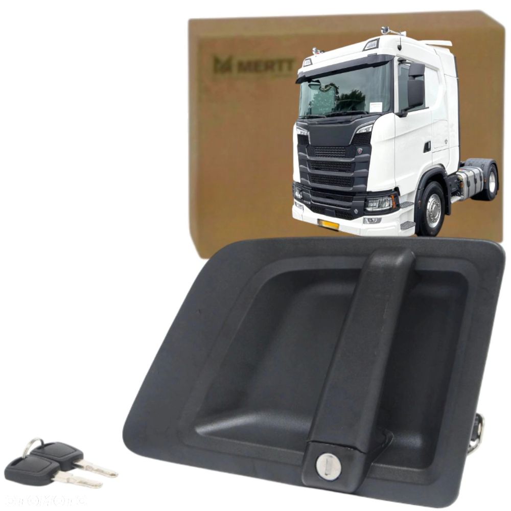 SCANIA S KLAMKA zewnętrzna przednia LEWA + WKŁAD ZAMKA 2559129 - 1