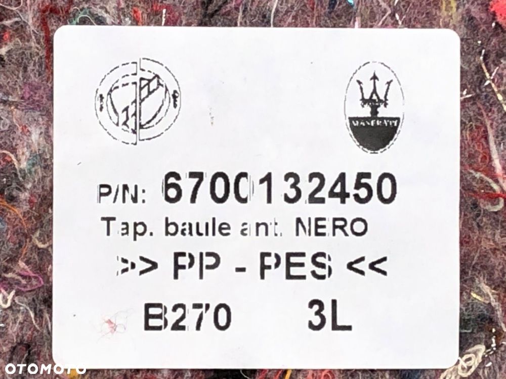 WYKŁADZINA BAGAŻNIKA  MASERATI QUATTROPORTE VI 2012 - 2022 3.0 S Q4 302 kW [411 KM] benzyna 2013 - - 5