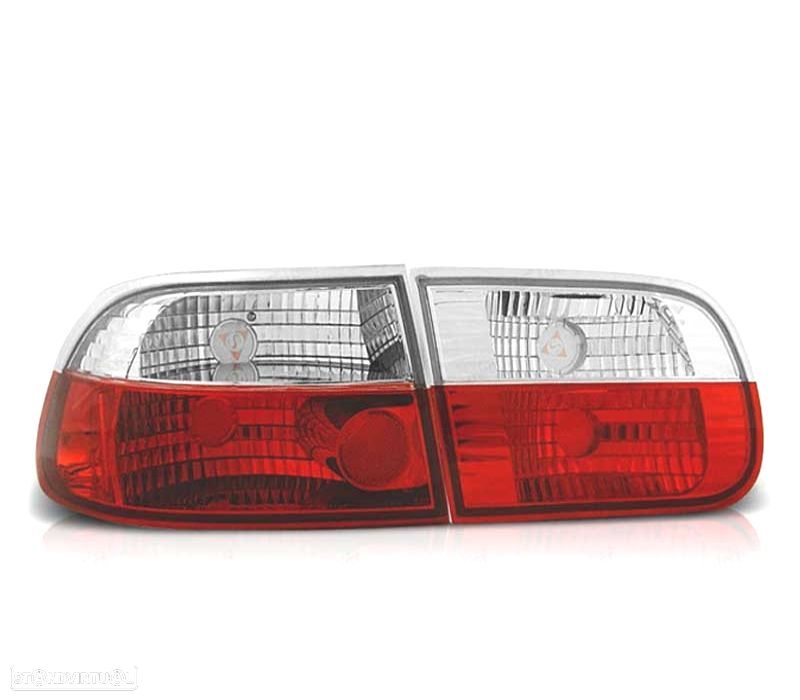 FAROLINS TRASEIROS HONDA CIVIC 91-95 3D VERMELHO BRANCO LEX - 2
