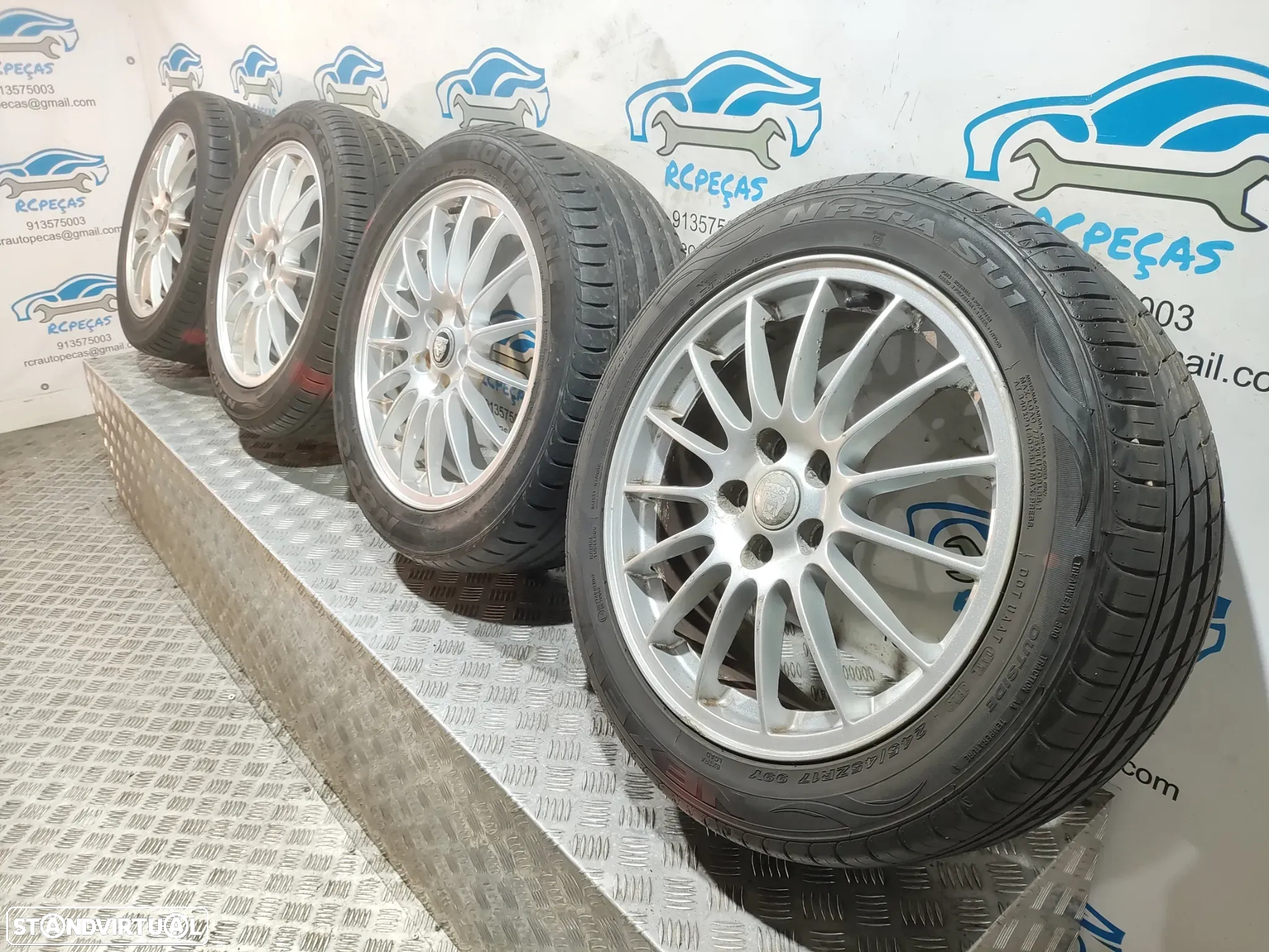 Jantes 17" Jaguar - S-Type MK2 II | X200 - ORIGINAIS - 7.5J | ET60 | 5x108 - 17 Polegadas | 4R83JA | Jante | 5 x 108 | 245 45 17 | Pneus - 3