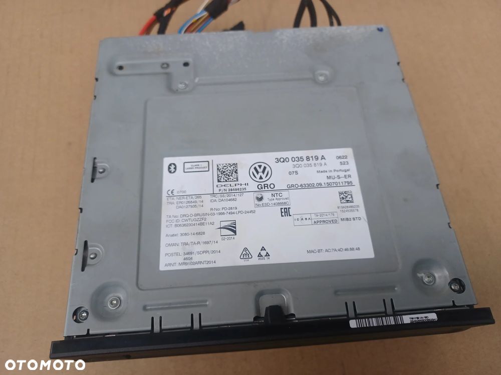 EKRAN CZYTNIK  SD GOLF VII 3Q00358Q9A  3G0919605 - 3