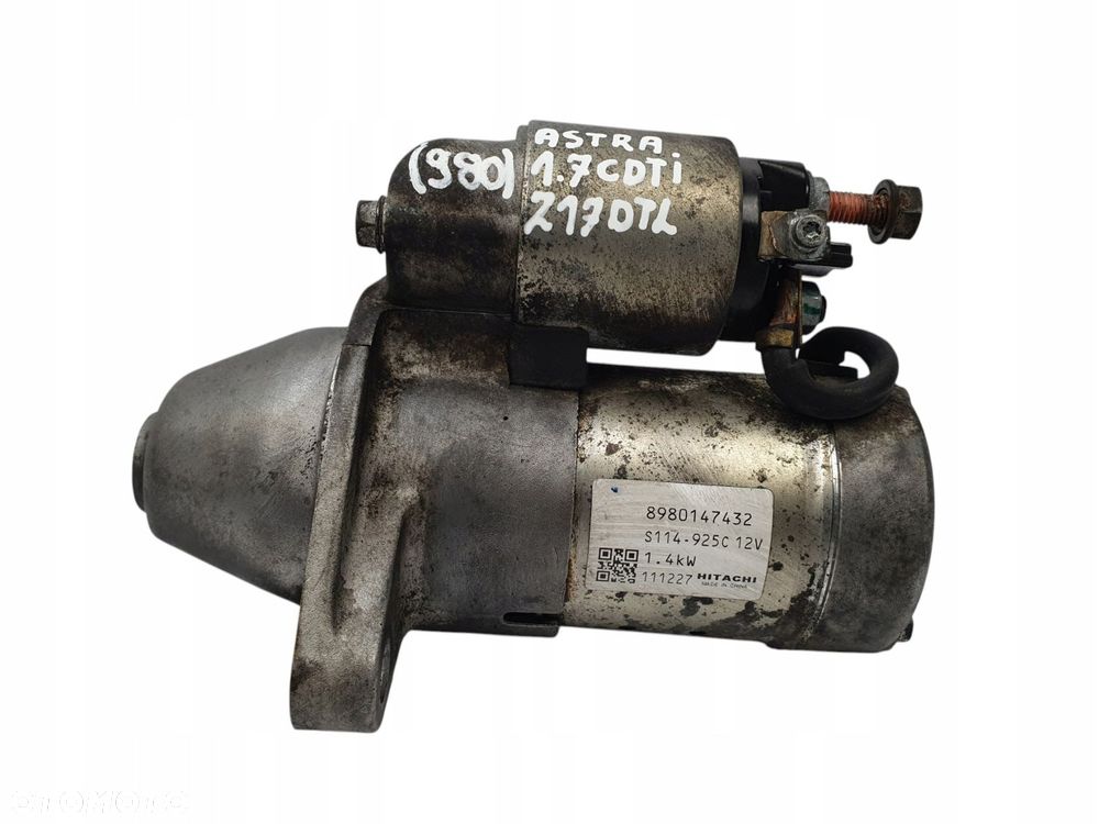 ROZRUSZNIK Opel Astra H 1.7 CDTi Z17DTL Hitachi 8980147432 S114-925C - 1
