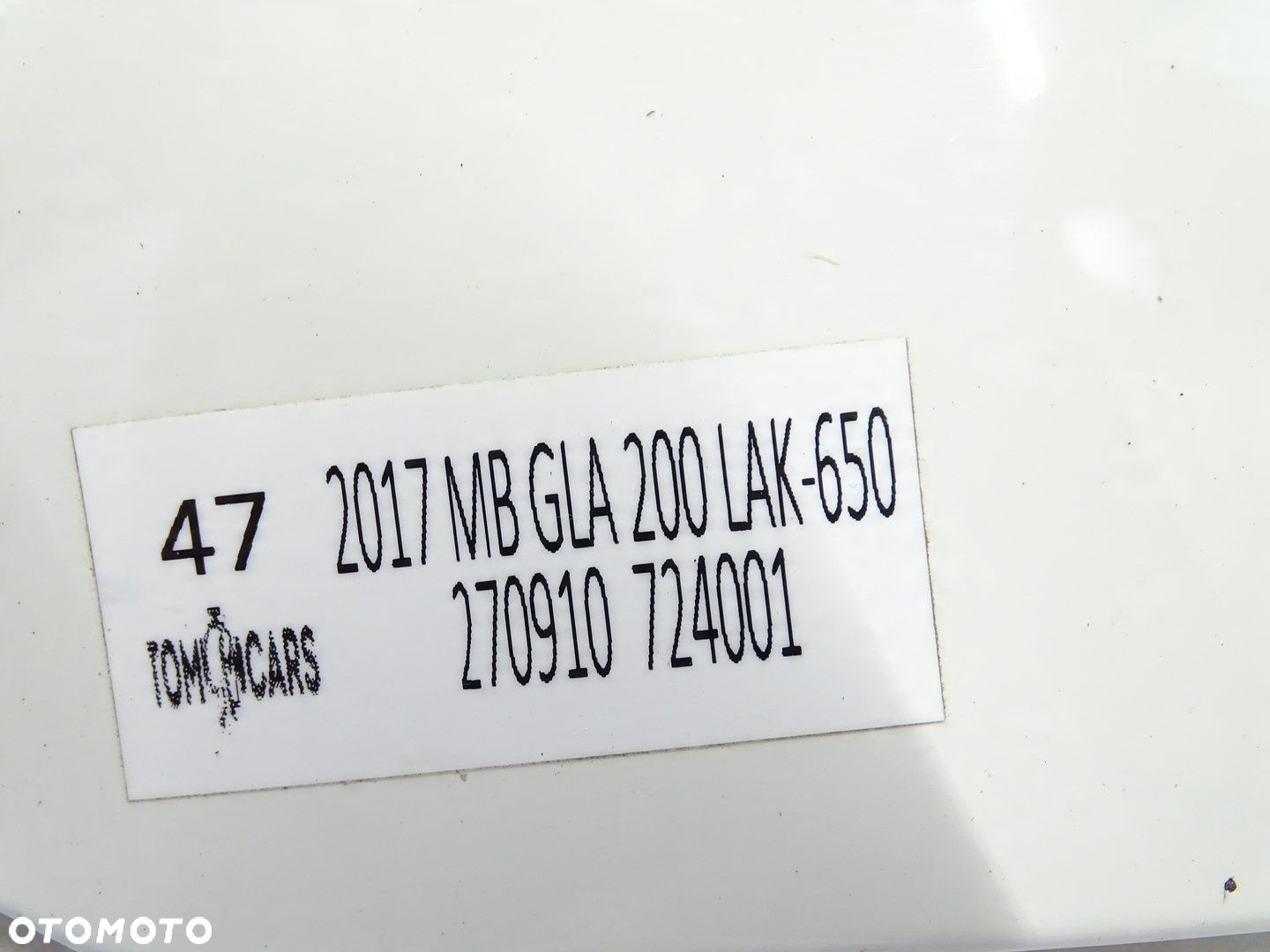 MASKA POKRYWA SILNIKA MERCEDES GLA X156 W156 156 LAK 650 - 11