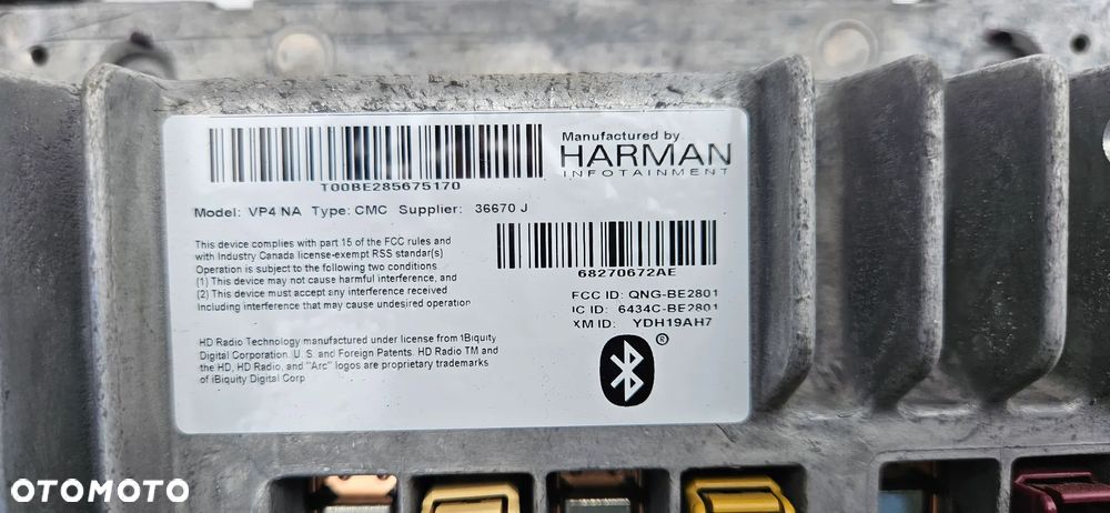 Dodge Durango III LIFT 2014-2017 Wyświetlacz nawigacji Monitor Ekran DUŻY 68270672AE  HARMAN - 7