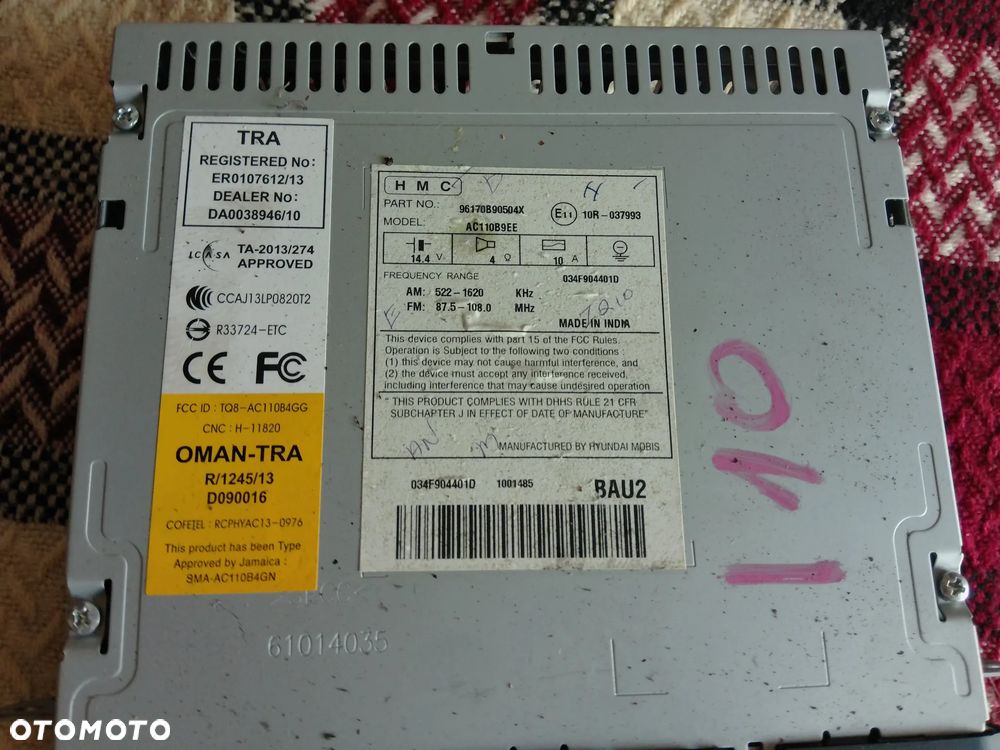 HYUNDAI I10 CD RADIO RAMKA ROWNIEZ INNE CZESCI ROZNE PYTAC - 4