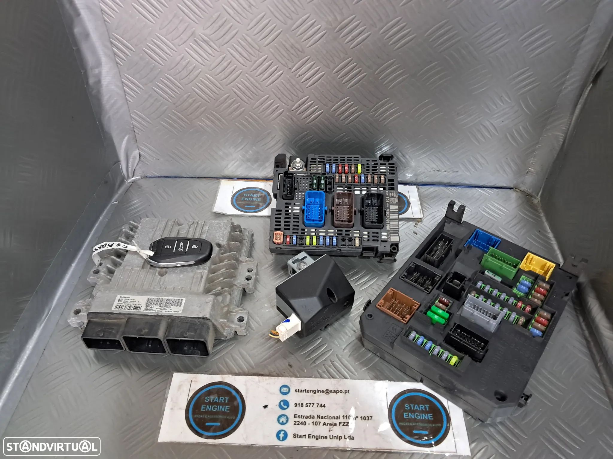 Conjunto Kit chave e mobilizador BSI centralina Citroen C4 Picasso II Peugeot 1.6 HDI - 1