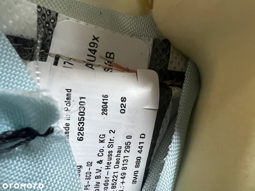 BOCZEK SKÓRA PODUSZKA AIRBAG LEWY PRAWY TYŁ KANAPY AUDI A4 B9 8W 8W0885701H 8W0880441D 8W0885702H 8W0880442D - 4
