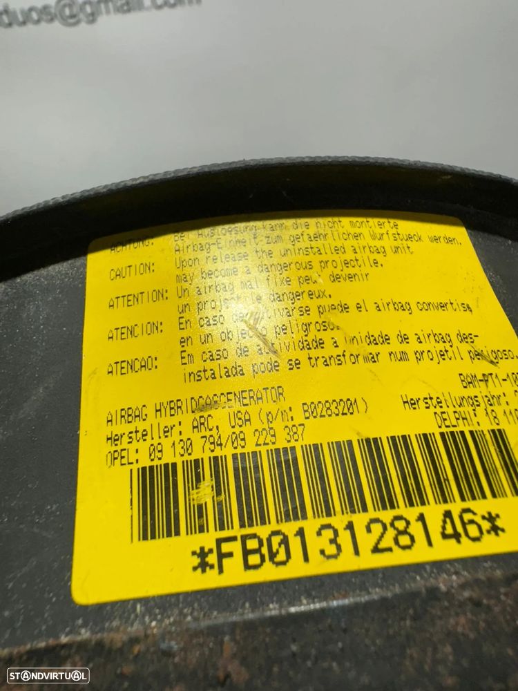 .Airbag Volante Condutor Original GM Opel Corsa C 09130794 2000 - 2006 - 8