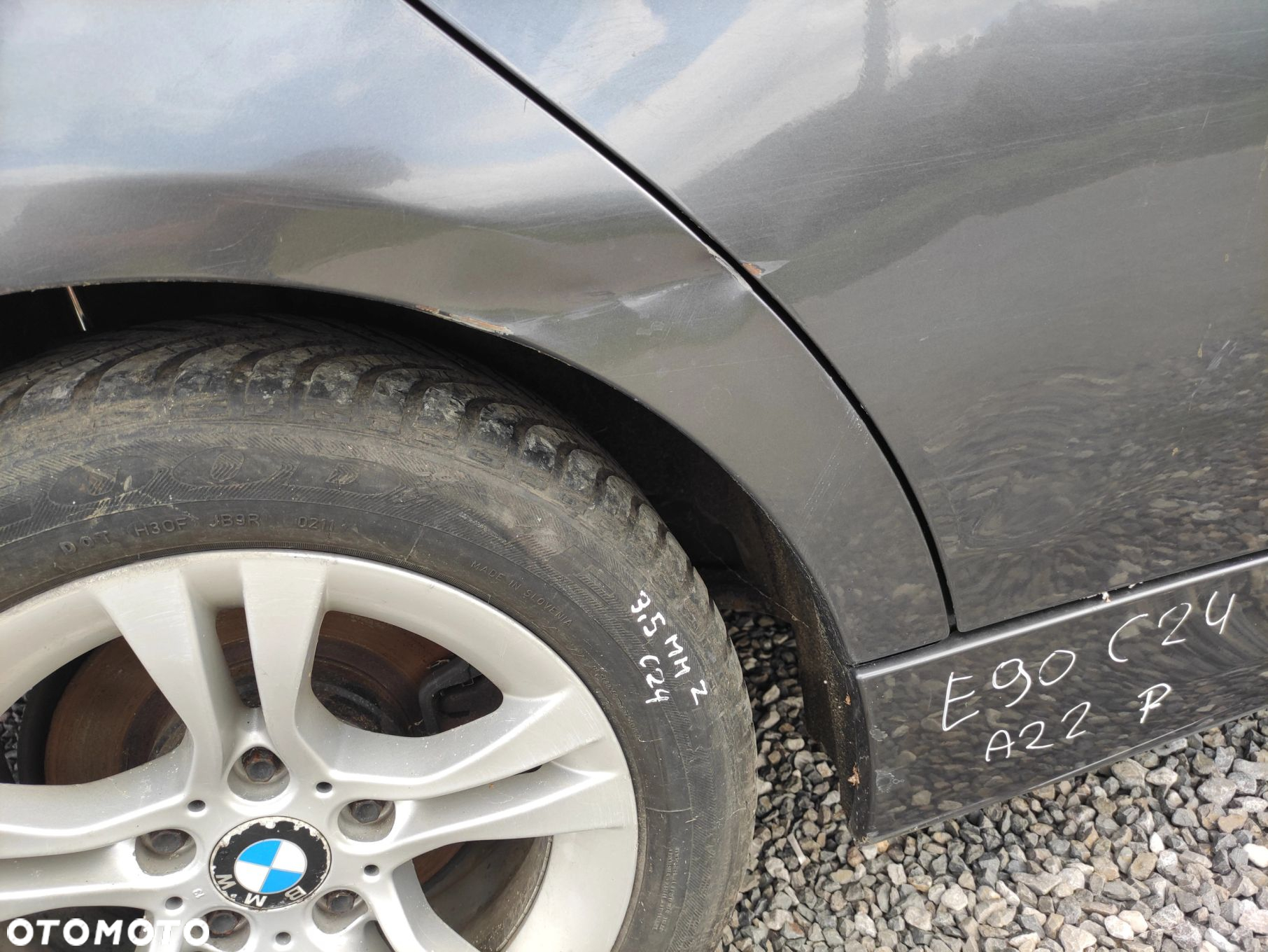 ĆWIARTKA BŁOTNIK PRAWY TYŁ BMW E90 A22 SPARKLING GRAPHITE - 5