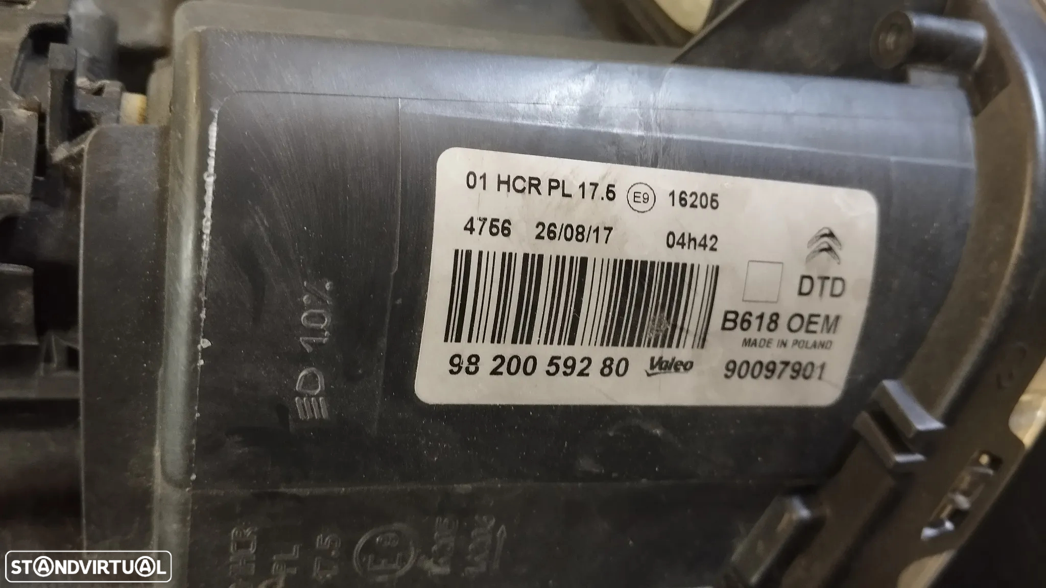 ÓTICA / FAROL CITROEN C3 III - DIREITO - 2016-> REF- 982005928 (APOIOS PARTIDOS) - 4