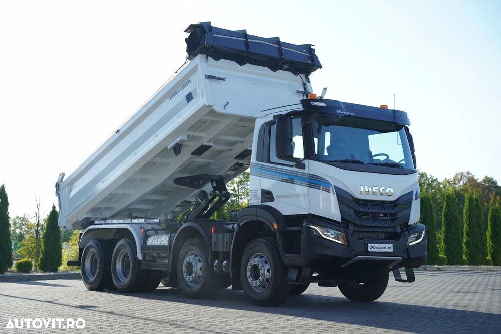 Iveco X-WAY 480 / 8X4 / BASCULATOR DUBLU / BANCĂ LATERALĂ HIDRODOXICĂ / PERDĂ ELECTRICĂ / ANVELOPE 100% / - 7