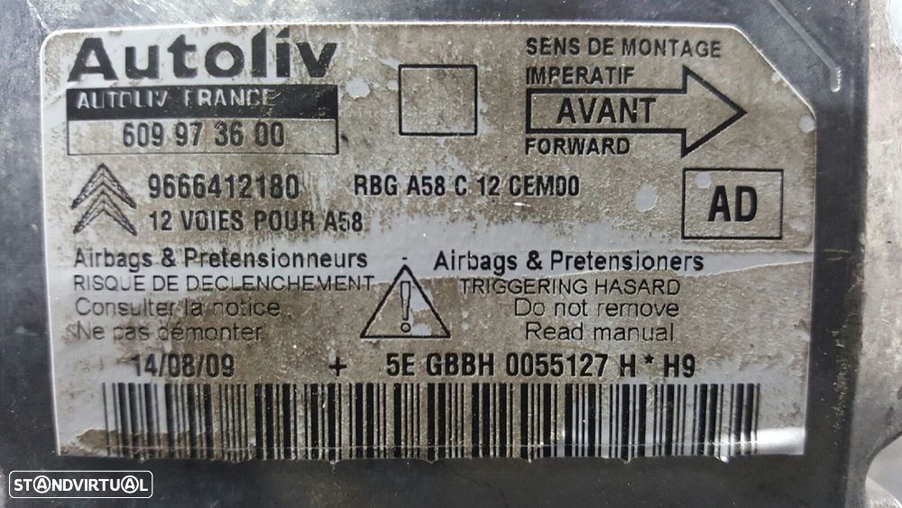 CENTRALINA DE AIRBAG CITROEN C3 PICASSO SX - 3